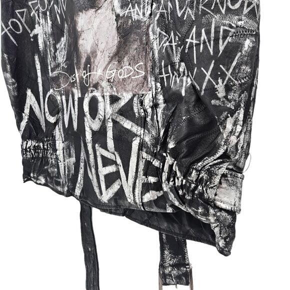 Dust Of Gods 1 of 1 Rare Black Black Leather Vest Size XL - Picture 8 of 13